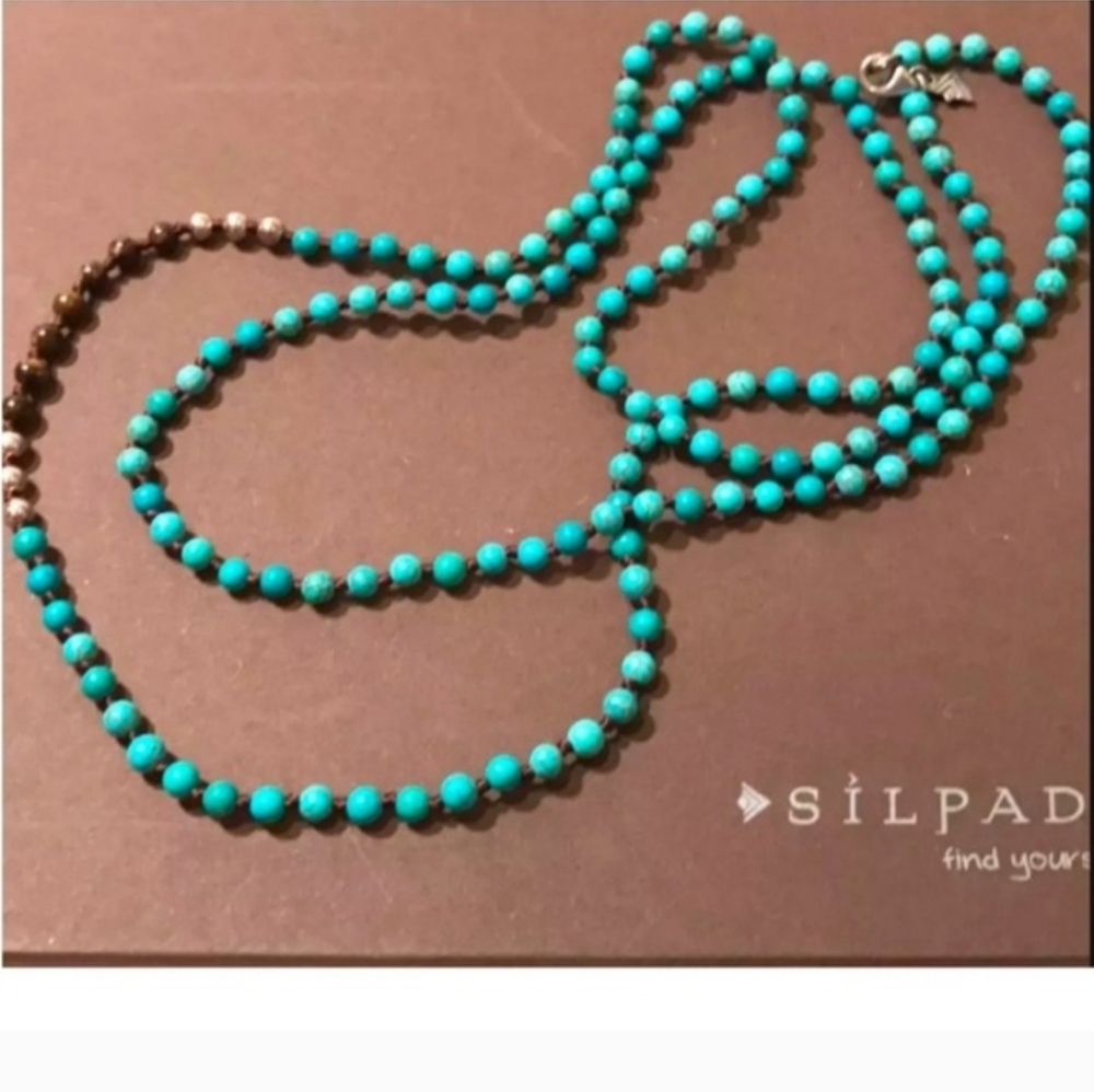 Elegant Silver and Turquoise Necklace and Earrings